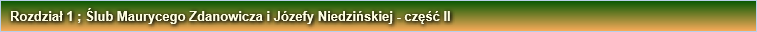 Rozdział 1 ; Ślub Maurycego Zdanowicza i Józefy Niedzińskiej - część II