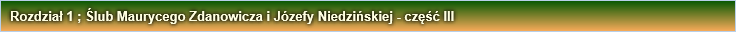Rozdział 1 ; Ślub Maurycego Zdanowicza i Józefy Niedzińskiej - część III